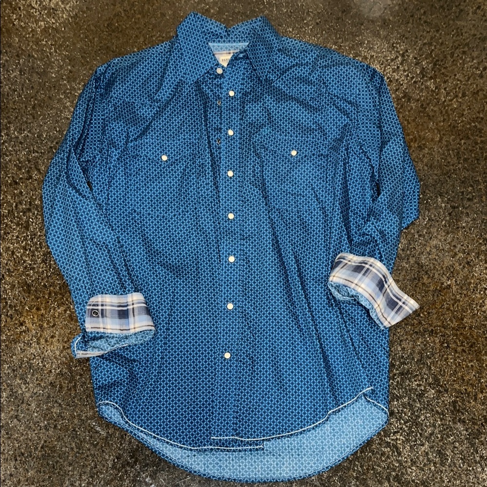 Men's Casual Blue Button Down Shirt